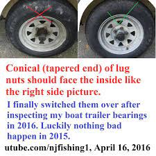 Boattrailer Lugnuts Correct Mounting Is Like Picture On The Right Boat Trailer Trailer Boat