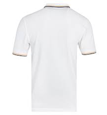 The m12 was the first piece for fred perry that took them from sportswear to fashionable streetwear and features twin tipping at the collar and cuffs. Fred Perry M3600 White Gold Black Twin Tipped Slim Fit Polo Shirt
