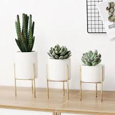 Black And Gold Design For Pots White Flower Pot Vase Plant Stand Gold Black White Set Etsy In 2020 White Flower Pot White Planters Home Decor