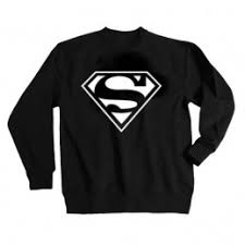Sweat en maille à capuche et clous dorés. Sweat Shirt Sans Capuche Col Rond Superman Blanc Stickcompteur Com
