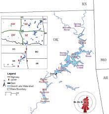 Map Of Grand Lake Ok A Map Of Grand Lake And Lake Hudson, With Major Sections And... | Download  Scientific Diagram