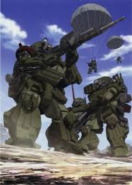 Red Shoulders Mecha Anime Combat Armor Battle Armor