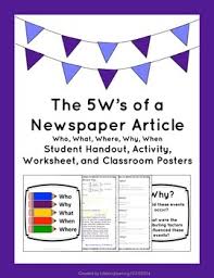 Newspaper Article Summary Worksheets Teaching Resources Tpt