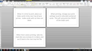 Making index cards is a fairly simple process. Printing Notes On Actual Note Index Cards Free Word Template Youtube
