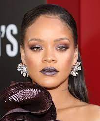 The Unexpected Summer Makeup Trend Celebs Are Loving Right Now Rihanna Makeup Purple Lipstick Makeup Summer Makeup Trends