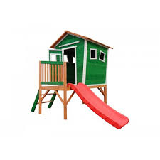 Maybe you would like to learn more about one of these? Green Wooden Outdoor Playhouse With Slide