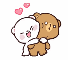 Milk And Mocha Hugs Gif Milkandmocha Hugs Bearcouple Gifs Hug Gif Cute Bear Drawings Cartoons Love