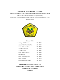 Pengaruh jenis pelarut terhadap kandungan total flavonoid dan aktivitas antioksidan ekstrak daun matoa (pometia pinnata) isolasi dan uji aktivitas antioksidan senyawa. Proposal Bahan Alam Farmasi 1