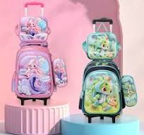 Colorful 3D EVA OEM 3PC School Bag Set Backpack & Cartoon Trolley School  Bag with Lunch Bag for Kids