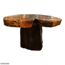 Table tops are natural edge 3 thick slabs. Massive Redwood Burl Coffee Table