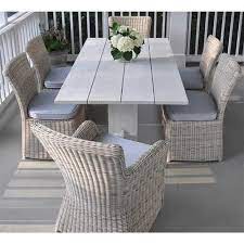 Kingsley Bate Oslo Coastal White Teak Rectangular Outdoor Dining Table Small Outdoor Dining Furniture Patio Dining Furniture Small Outdoor Kitchens