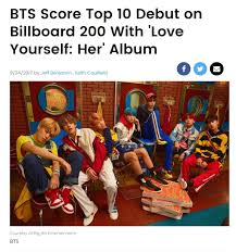 Bts Love Yourself Seung Her Debuts At No 7 On Billboard 200