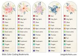 5 Steps To Color Coding Your Bible With Free Printable Bookmarks Delightful Paths