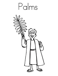 Unfold the construction paper to see your finished palm leaf. A Boy Waving A Palm Leaf In Palm Sunday Coloring Page Color Luna In 2021 Palm Sunday Coloring Page Boy Waving Coloring Pages
