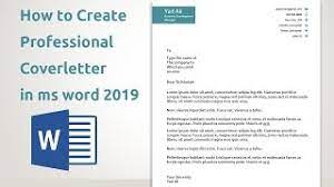 How To Create Professional Cover Letter Templates In Ms Word 2019 Youtube