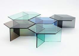 hexagonal glass tables isom by sebastian scherer glass table glass design chairs loft