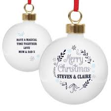 Click here to shop today! Personalised Christmas Baubles And Decorations