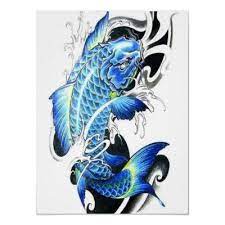 Cool Japanese Blue Koi Fish Poster Japanese Koi Fish Tattoo Koi Tattoo Design Dragon Koi Fish