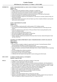 Early Childhood Teacher Resume Samples Velvet Jobs