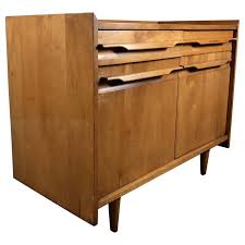 Handsome Modernist Blond Birch Wood Two Door Two Drawer Cabinet Crawfo Modern Cabinets Birch Wood Drawers