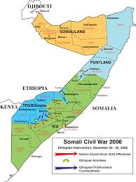 Somalia Civil War 2006 Large Map Map Historical Maps Somalia