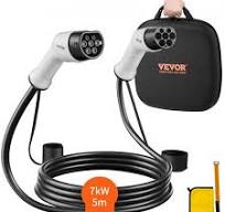 VEVOR Type 2 to Type 2 EV Charging Cable, 32Amp, 7kW 5 Meters Single Phase  Electric Vehicle Car Charging Cable, IP66 Waterproof w Carry Bag, for ...