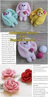 Amigurumi Plush Bunny With Rose Free Crochet Pattern Amigurumi Crochet Crochet Patterns Amigurumi Crochet Rose Pattern Crochet Bunny Pattern