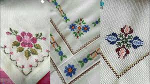 In this case the needlewoman is embroidering floral ornaments. Beautiful Impressive Cross Stitches Table Cover And Cushion Cover Pattern Youtube