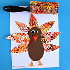 Decorate an ordinary composition book with cute leftover paper scraps and ribbon. Bubble Wrap Printed Turkey Craft For Kids Crafty Morning