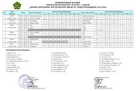 Jadwal Pts Genap Kelas 1 5 Dan Pat Kelas 6 Tahun Pelajaran 2019 2020 Min 1 Gresik