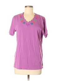 Details About Anthony Richards Women Purple Short Sleeve Top Med Petite