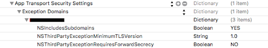 Ios 10 Apple Transport Security Exception Domains No Longer Working Stack Overflow