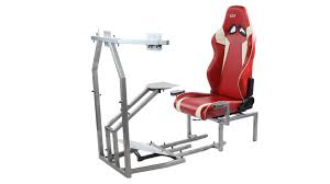 Maybe you would like to learn more about one of these? Crj Model Flight Sim Cockpit With Dual Control Mount Monitor Stand Red And White Leatherette Seat Oz Robotics
