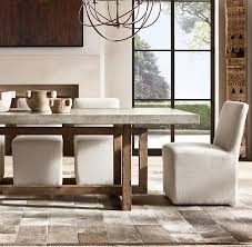 Heston Rectangular Dining Table In 2020 Restoration Hardware Dining Room Stone Dining Table Concrete Dining Table
