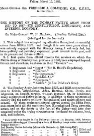 The History of the Bombay Native Army ...