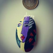 Tas Boyama Kadin Stone Painting Painted Rocks Hand Painted