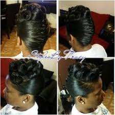The hairstyle on the picture looks very nice. 100 Hairstyles Ideas Black Hair Updo Hairstyles Natural Hair Styles Hair Styles