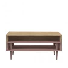 La tablette relevable de cette table basse en blanc laqué contemporaine offre un vrai espace de repas pour 2. Table Basse Horizon 80x37x53cm Chne Clair Rose Ancienne Meubis