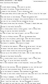 Song Hotel California By The Eagles With Lyrics For Vocal Performance And Accompaniment Chords Guitar Chords And Lyrics Guitar Chords For Songs Ukulele Songs