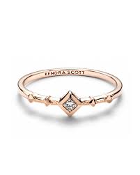 Enhanced with a high polish finish, this traditional piece is the perfect addition to any jewelry collection. Wave 14k Rose Gold Band Ring White Diamond 6 Kendra Scott