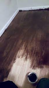 Hardwood floors add a warm and natural glow to any room. Gel Stain For Laminate Floors Diy Stain Laminate Floors Yes Laminate I Bought Gel Stain From Home Laminate Flooring Diy Diy Flooring Painting Laminate Floors