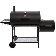 Char Griller Smokin Champ Charcoal Grill Horizontal Smoker In Black 1624 The Home Depot Charcoal Grill Charcoal Grill Smoker Grilling