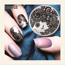 professional yzwle nail art stamper 5 6cm round butterfly vine design image template nail art stamping plate for man stamping nail art nail art images nail art