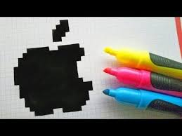 Handmade Pixel Art How To Draw Logo Apple Pixelart Youtube Pixel Drawing Pixel Art Pix Art
