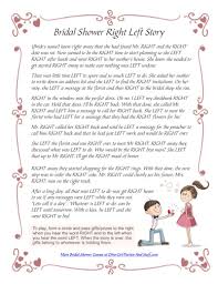 Pixie dust, magic mirrors, and genies are all considered forms of cheating and will disqualify your score on this test! Right Left Bridal Shower Game