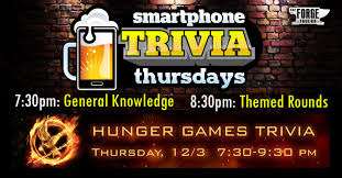 When you're busy planning an amazing thanksgiving dinner, one of the tasks that might fall by the wayside is finding the time to think up engaging ways to entertain guests before the feast starts or after the meal is done. Thursday Trivia The Hunger Games The Forge Tavern