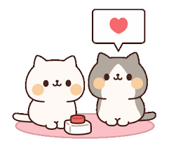 Draw the cat's triangular ears. Full Of Cats Animated Stickers 2 Cute Love Memes Hug Stickers Cute Gif