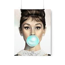 Blue Audrey Premium Matte Vertical Poster, Audrey Hepburn, Audrey Hepburn  Poster, Breakfast at Tiffany's, Fashion Poster, Princess Art
