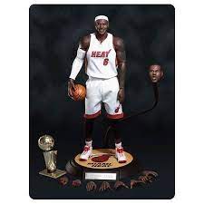 Nba Lebron James Heat White Jersey Real Masterpiece Figure Lebron James Lebron James Heat Nba Lebron James