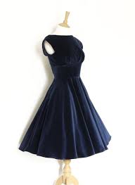 Dig For Victory Midnight Blue Velvet Tiffany Evening Dress Klader